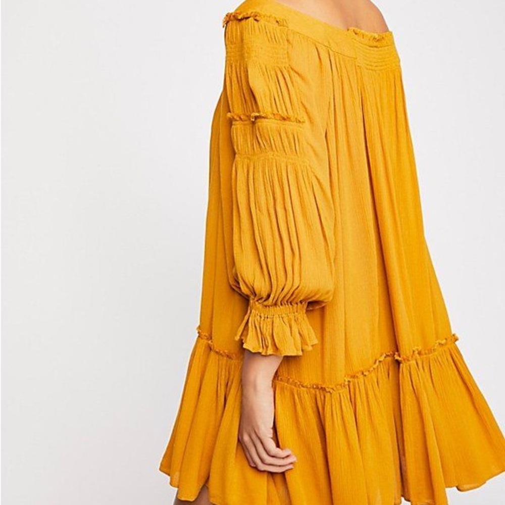Golden Yellow Off-the-Shoulder Dress: Summer & Fall